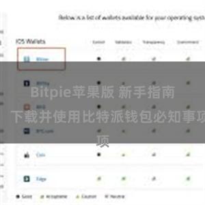 Bitpie苹果版 新手指南：下载并使用比特派钱包必知事项