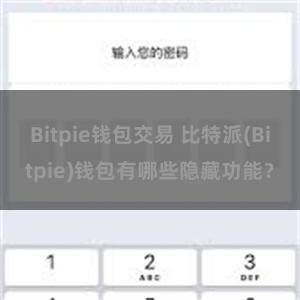 Bitpie钱包交易 比特派(Bitpie)钱包有哪些隐藏功能？